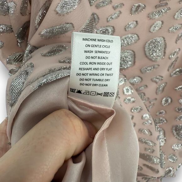 Lovers + Friends Blush Pink and Silver Metallic Animal Print Cami Top, Size S - Picture 5 of 8